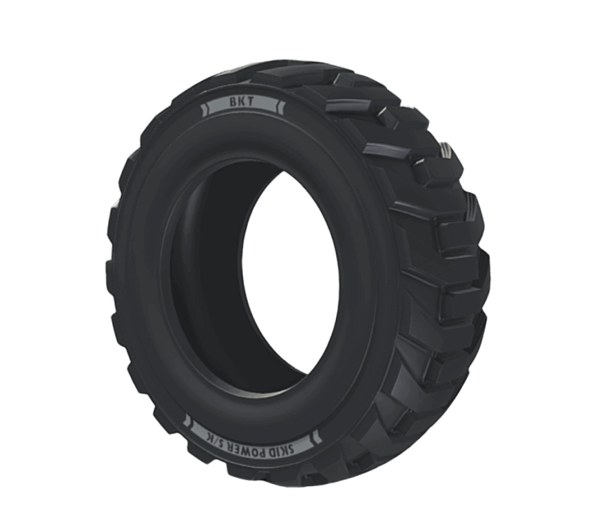 10-16.5 10PR BKT SKID POWER: High-tread tire with protection against side and rim damage.