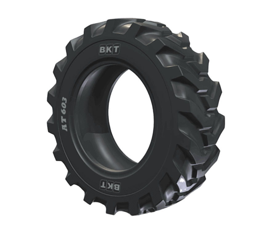 12.5-80-18 12PR BKT AT: Durable telehandler tire with an extended operational lifespan.